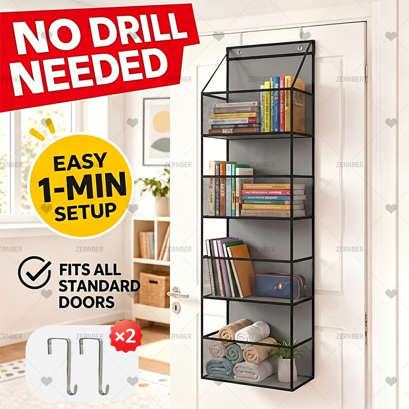Tiered Hanging Storage Organizer, Foldable Non-Woven Bag with Window Design and 4 or 6 Layer Options for Bedroom, Bathroom and Home Office Organization