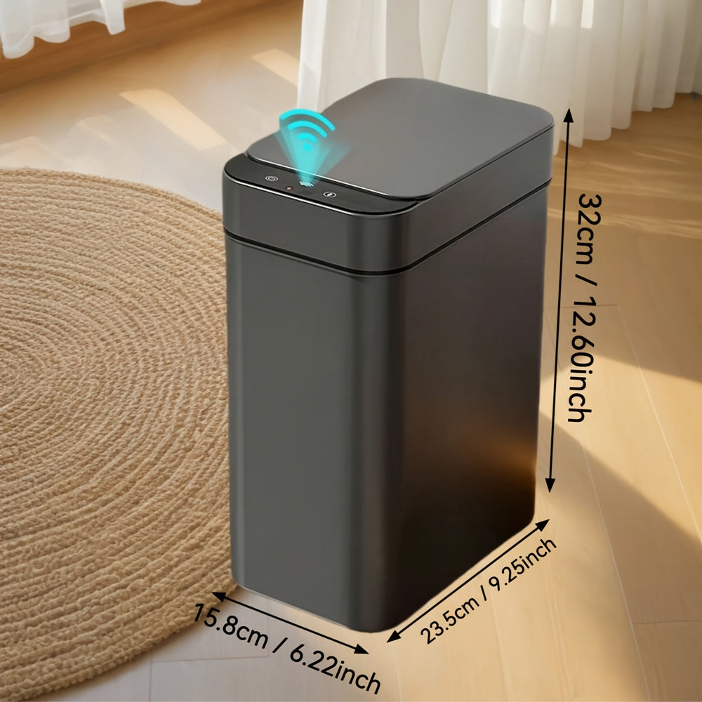 1/2 Pack Small Touchless Motion Sensor Trash Can With Lid, 2.4 Gallon Automatic Garbage Bin, Multi-use For Bathroom Kitchen Office Bedroom