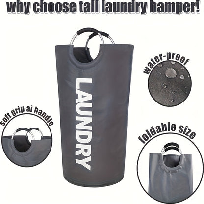 Foldable Laundry Basket with Padded Carry Handles, Stand-Alone Clothes Hamper in Six Colors for Bedroom and Laundry Room Organization