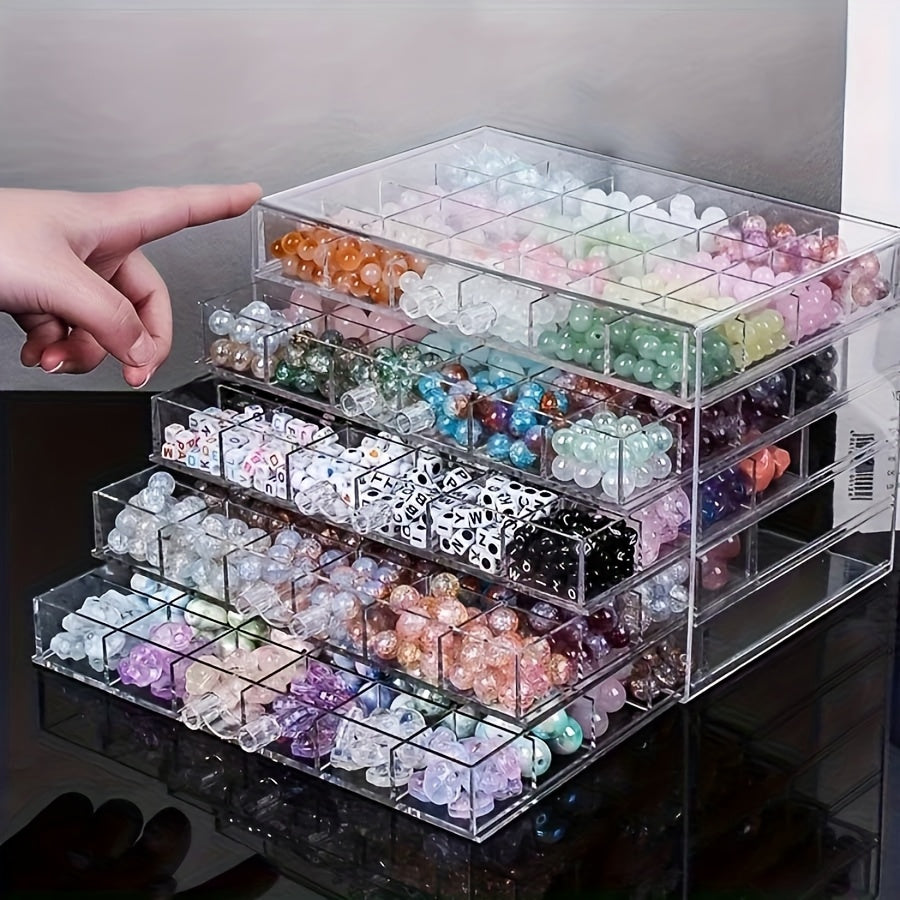 120-Compartment Jewelry Organizer Box with Five Clear Layers, Acrylic Storage for Earrings, Rings and Small Accessories on Bedroom Dressers and Vanities