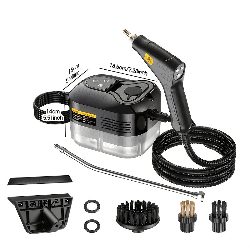 Pressurized Steam Cleaner for Kitchen and Bathroom, Handheld Cleaning Machine with Listed 105°C Steam, Three-Brush and Glass Scraper Kit Options