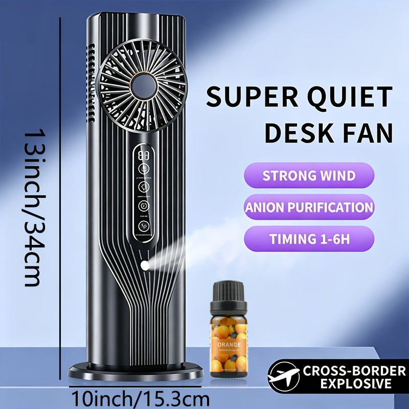 Mini Air Cooler Fan with Humidifier, Portable USB Evaporative Cooling Fan with 400ML Water Tank, 25dB Ultra Quiet, 6-Hour Timer and 7-Color Night Light, Adds Ice Cubes for Extra Cold Air, for Home Office and Dorm