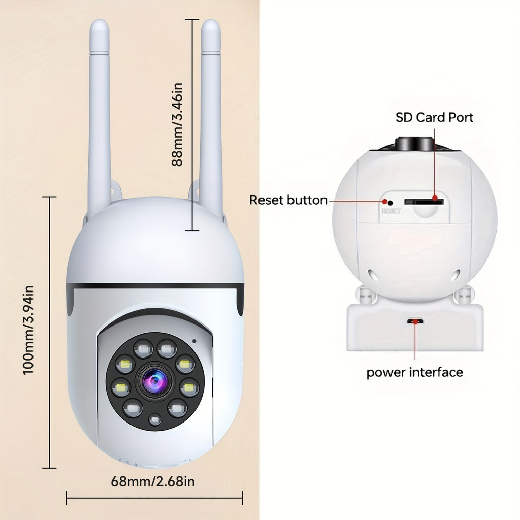 2K Security Camera 2-Pack, 5G Dual-Band WiFi Cameras with 355° Pan & Tilt, 2K QHD, AI Motion Detection & Tracking, Color Night Vision, Two-Way Audio, 256GB SD & Cloud, Festival Gift