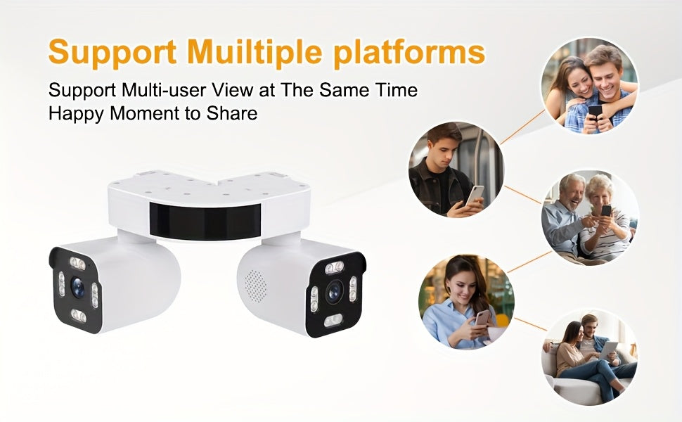 10X Zoom Security Camera with 5MP Dual Lenses, 355° PTZ, 2.4GHz WiFi, Color Night Vision, Two-Way Audio and Motion Tracking for Outdoor Home Monitoring