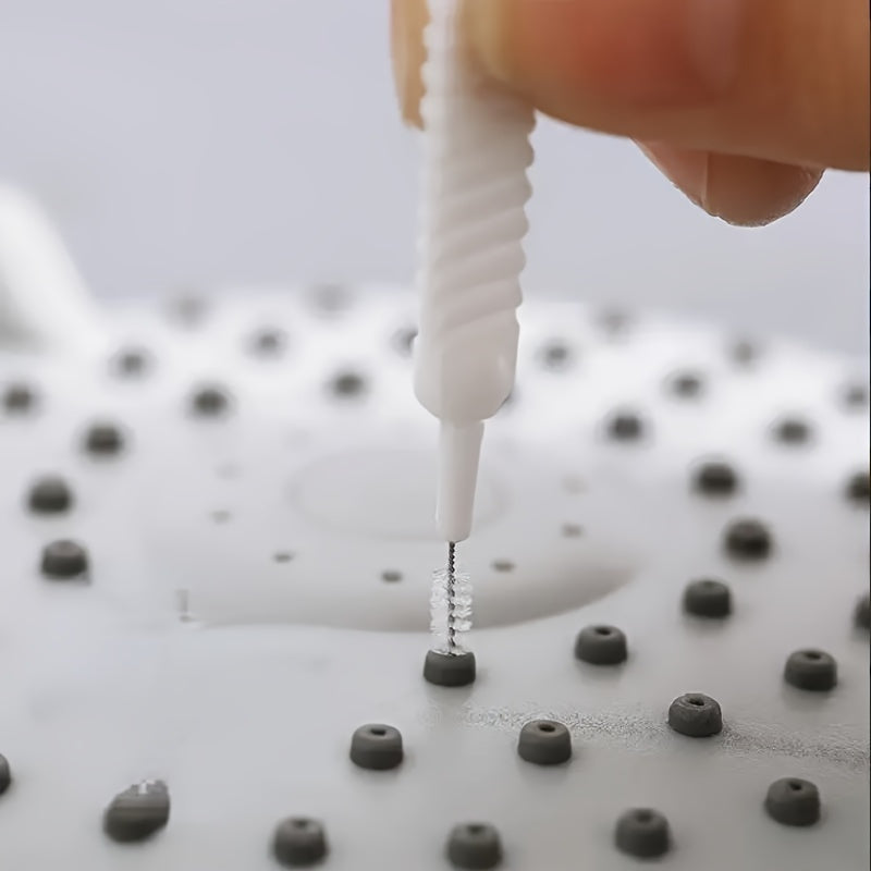 Shower Head Cleaning Brushes 10-Pack, White Plastic Manual Nozzle Gap and Crevice Cleaning Tools for Bathroom Maintenance and Detail Care