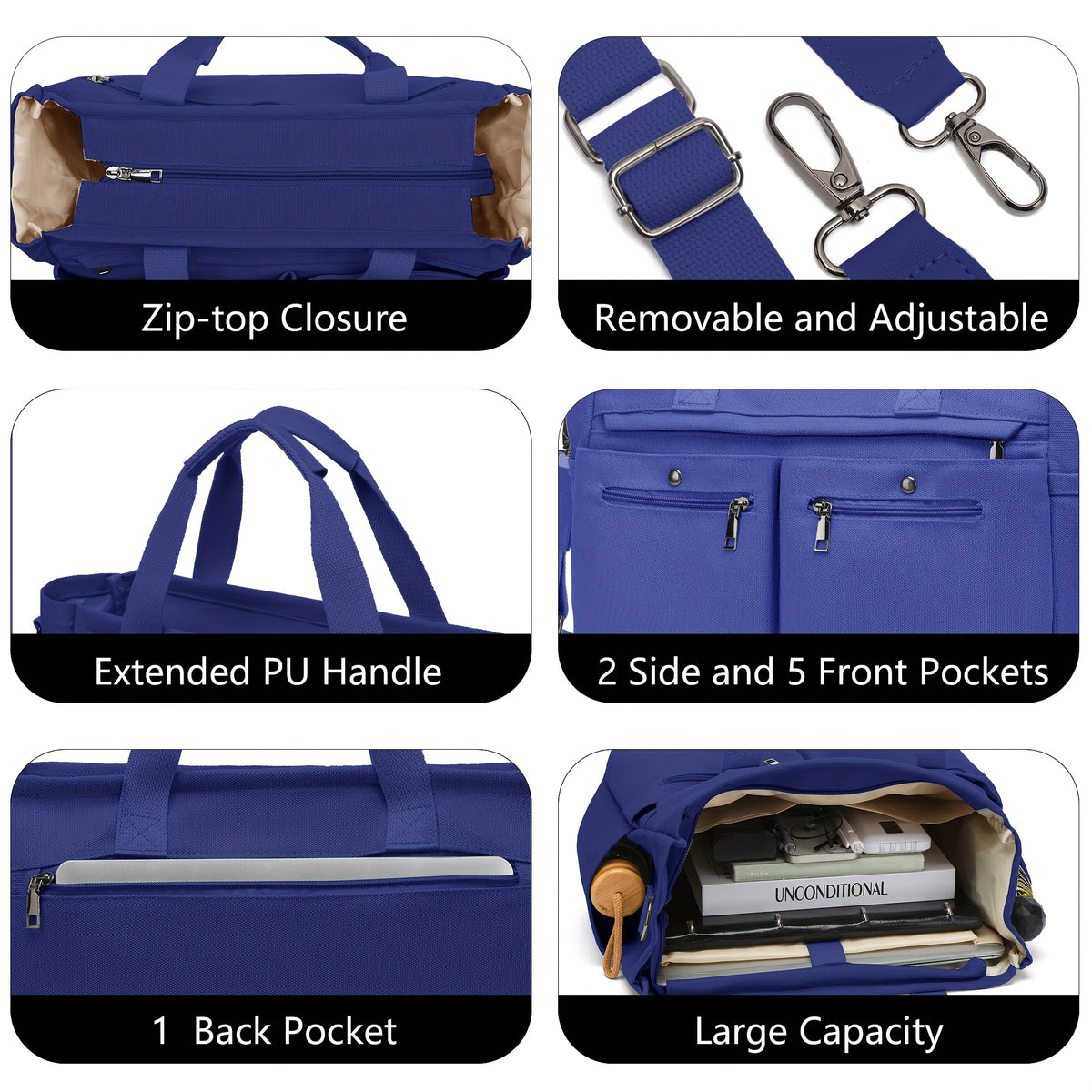 Canvas Handbag Set for Women, Listed 2-Piece Work and Crossbody Shoulder Bag Collection for Travel, Fitness and Daily Use with Small or Large Size Options