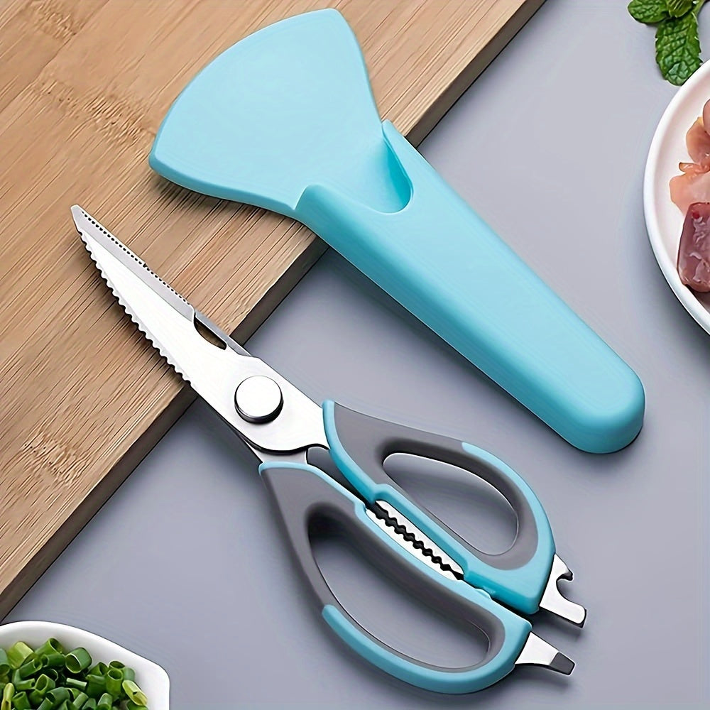 Detachable Kitchen Shears with Magnetic Holder, 7-in-1 Stainless Steel Food Scissors for Meat and Fish Prep, Bottle Opening and Everyday Home Cooking