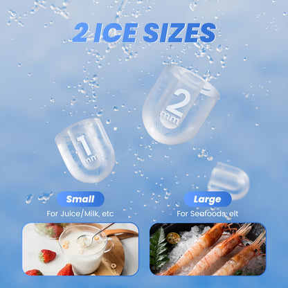 Compact Bullet Ice Maker, 9 Cubes in 6 Minutes and 26.5 lbs Daily Output, Self-Cleaning Ice Machine with Basket and Scoop for Home, Parties and RV Use