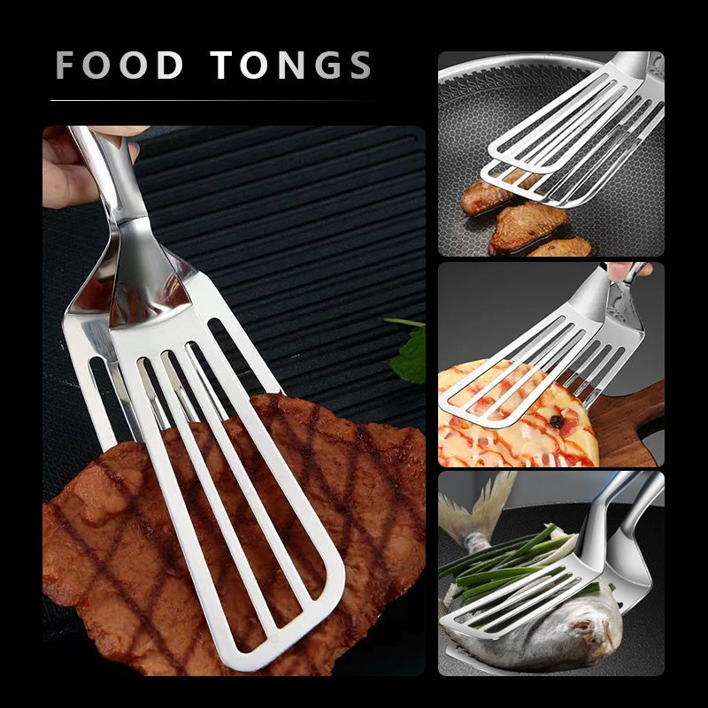 Stainless Steel Serving Tongs in 1- or 2-Piece Options, Multipurpose Kitchen Utensils for Buffet Salads, Bread, Fish, Steak and Dessert Presentation