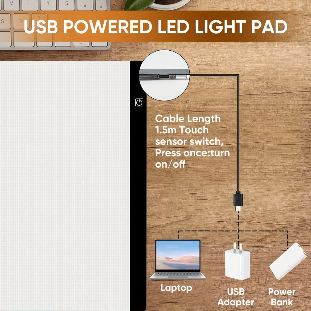 Saker LED Tracing Light Pad, Stepless Dimmable Copy Board in A2, A3, A4 or A5 Sizes with Power Cord for Drawing, Calligraphy and Diamond Painting
