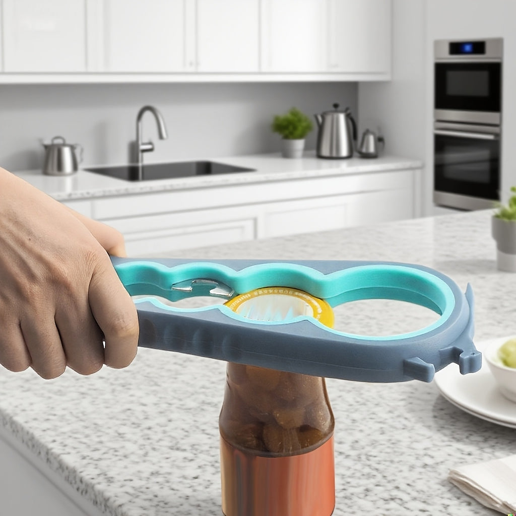 Non-Slip Jar and Bottle Opener with Ergonomic Silicone Handle, Manual Kitchen Lid Gripper in Multiple Colors and Styles for Everyday Cooking and Meal Prep