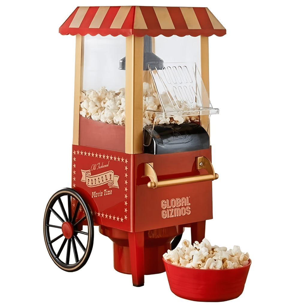 Red Hot Air Popcorn Maker by Oyajia with Listed 1400W Power and Measuring Cap, Electric Air Popper with Lid and User Manual for Home Movie Nights and Party Snacks