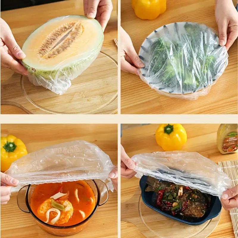 Elastic Bowl and Plate Covers, Stretchable Plastic Cover Packs of 51, 102 or 203 Pieces in Clear or Colorful Options for Home Kitchens and Picnic Dishes