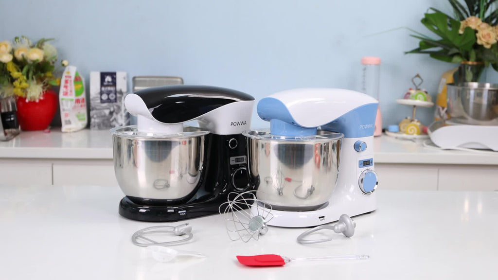 Stand Mixer 6.5 Qt with 10+P Speed Control, Whisk, Beater and Dough Hook, Electric Kitchen Baking Mixer in White Accent Color Options for Home Bakers