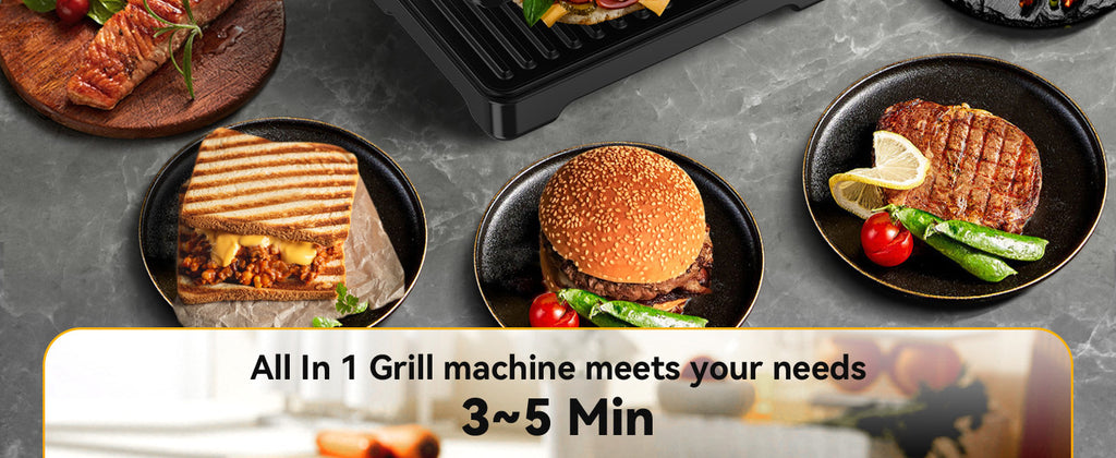 YASHE Panini Grill Press ZJ-521 with 1200W Heating, Nonstick Cast Aluminum Plates, Two-Slice Bread Capacity, 180-Degree Opening and Ready Indicator Lights