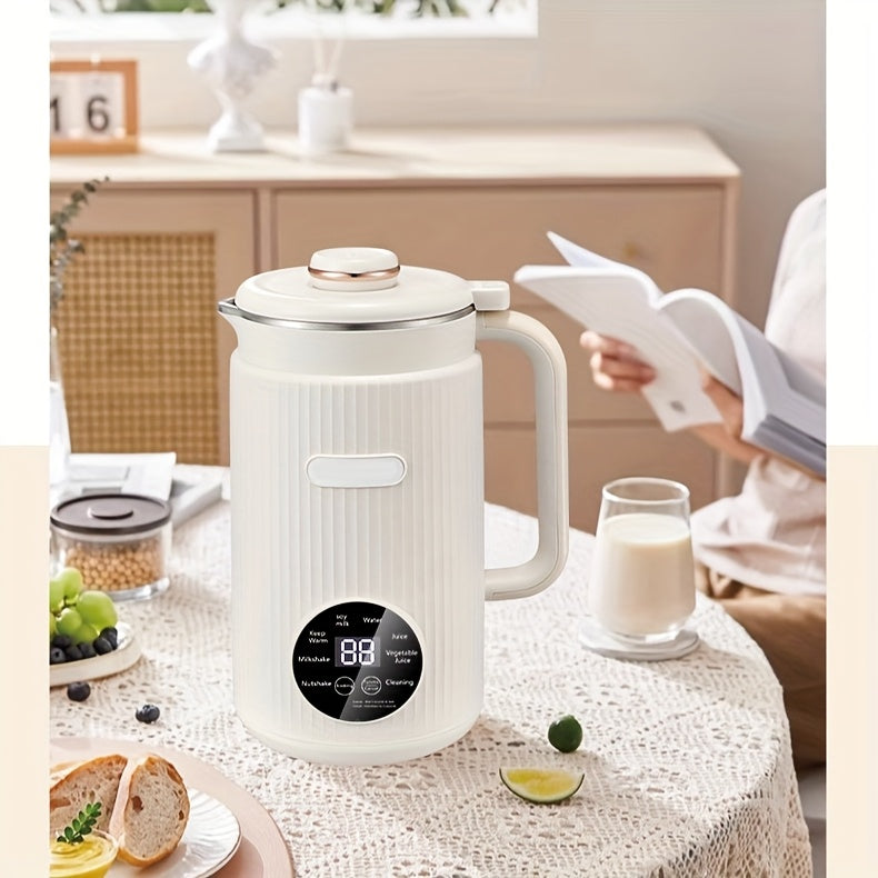 Plant-Based Milk Maker 35 oz with Listed Eight-Blade Design, Off-White Nut and Soy Beverage Machine with Delay Start, Keep Warm and Self-Cleaning Functions