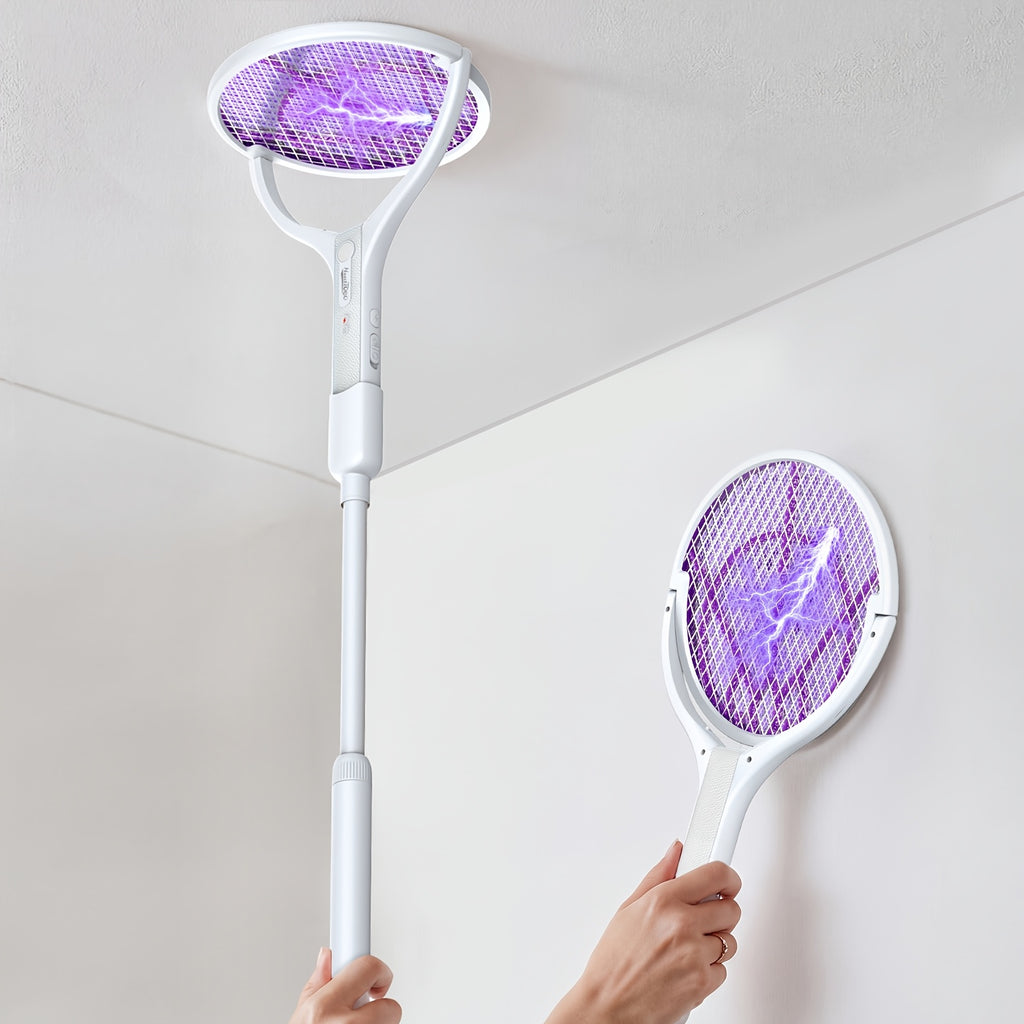 Electric Fly Swatter with Listed Type-C Rechargeable Design, Detachable Construction and Automatic Mode Wording, Single-Piece Indoor Insect-Control Tool