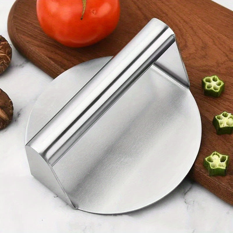 Stainless Steel Burger Press, Single Manual Patty Press with Listed Heat-Resistant Handle for Hamburger Shaping, Griddle Cooking and Home Kitchen Use