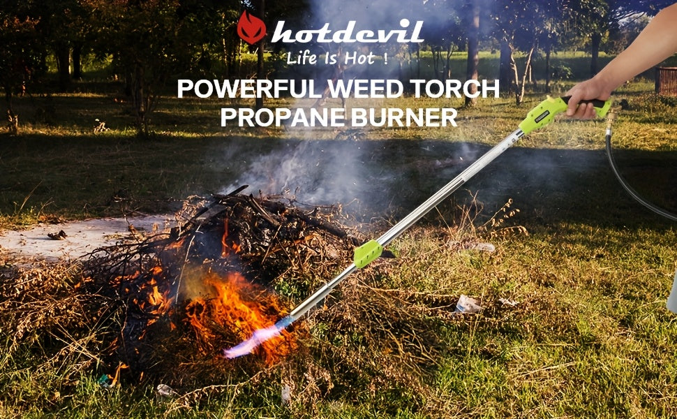 Propane Weed Torch Kit with Tank-Connected Outdoor Burner Model Options, BF-1711, Koman-Q0001 and HD Series for Experienced Adult Yard Maintenance