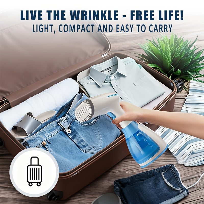 Handheld Garment Steamer with 3 Attachments, Listed 30-Second Heat-Up and 9.47oz Water Tank for Compatible Clothing Wrinkle Care at Home and While Traveling