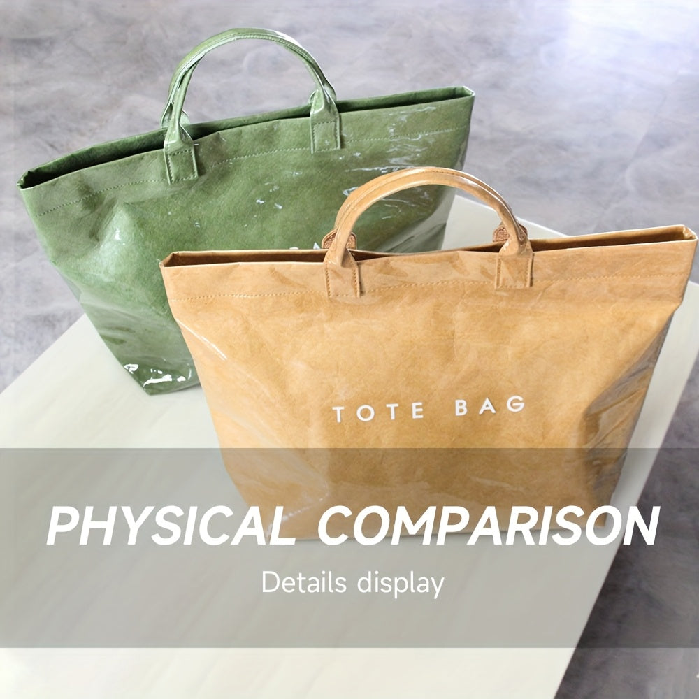 Double-Layer Tote Bag for Women with Classic Solid-Color Styling and Carry Handles, Everyday Handbag for Casual Outings in TT4, TT6 or TT1 Options