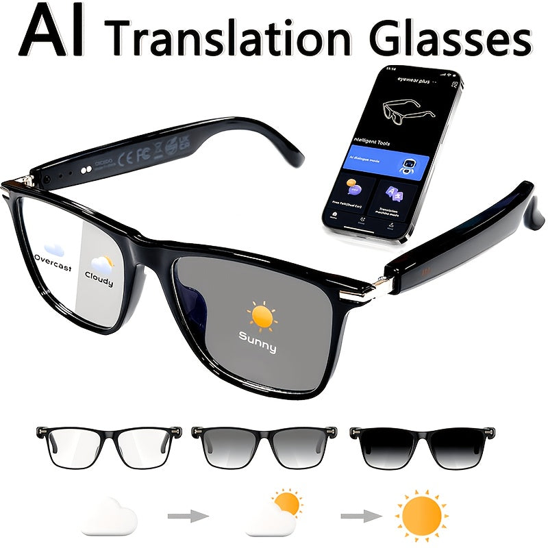 Conference Translation Glasses by OICIIDO, AI Smart Eyewear with 160-Language Recognition, Real-Time Interpretation and Meeting Transcript Summarization