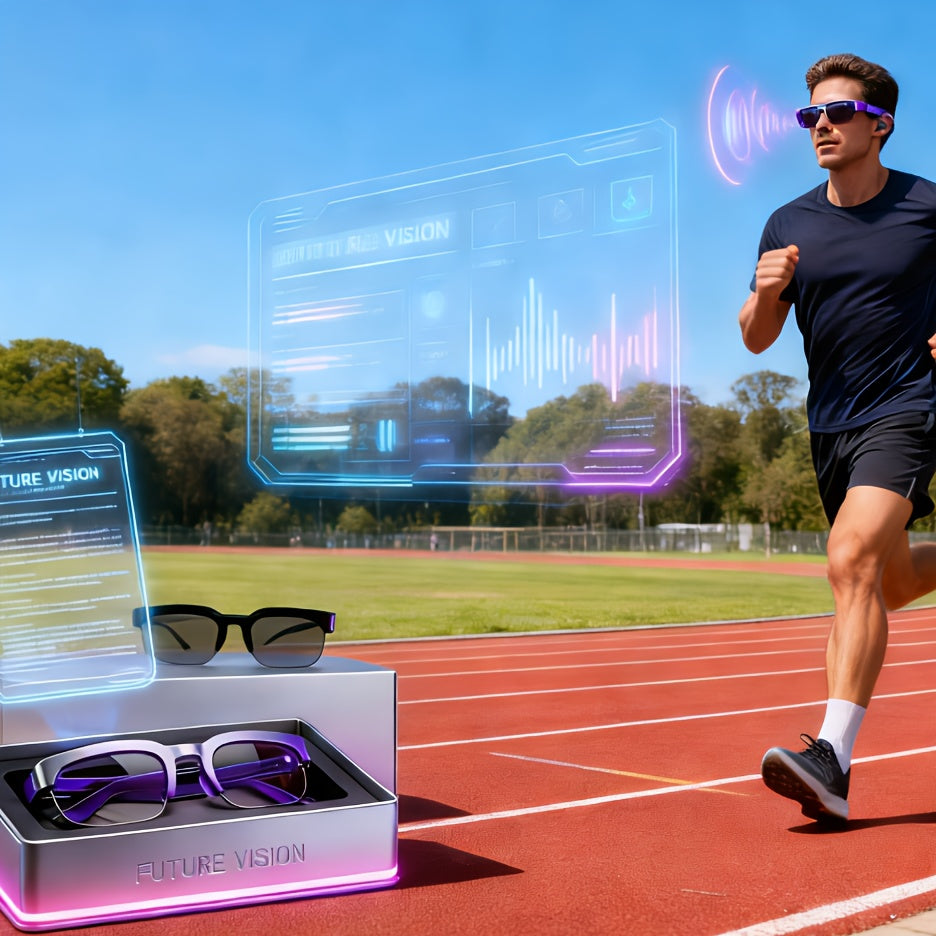 Hands-Free Translation Glasses with Listed AI Real-Time Language Translation, Audio System and Built-In Microphone for Travel Conversations and Office Use