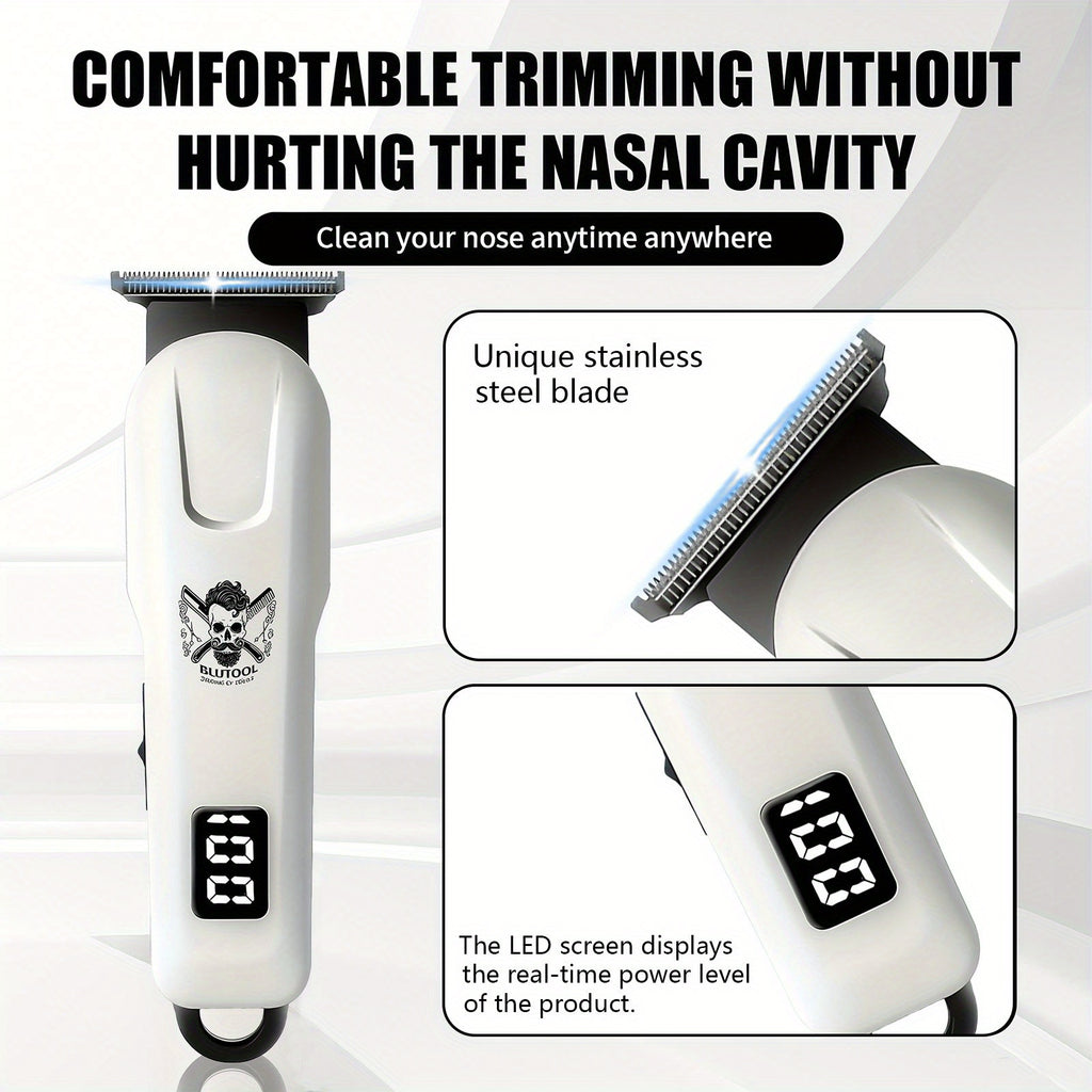 Electric Grooming Kit in White with Two or Three-Piece Option Labels, Listed Razor and Clipper, Digital Screen and USB Rechargeable Design for Home Hair Care