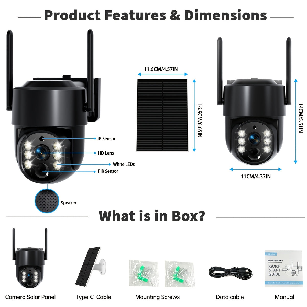 WESECUU 4G LTE Solar Security Camera with Listed 4MP Imaging, 8000mAh Battery, PTZ Live View and Two-Way Talk, Premium Black or Ivory White Outdoor Options