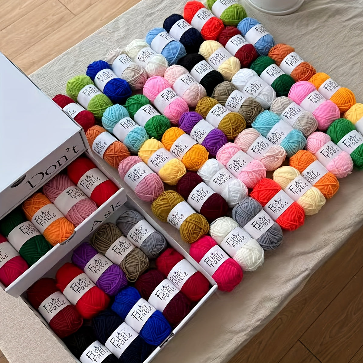 Crochet Yarn Bundle with Listed 25g Rolls and Four-Strand Construction, 30- or 60-Piece Options for DIY Scarves, Hats, Bags, Dolls and Coaster Crafts