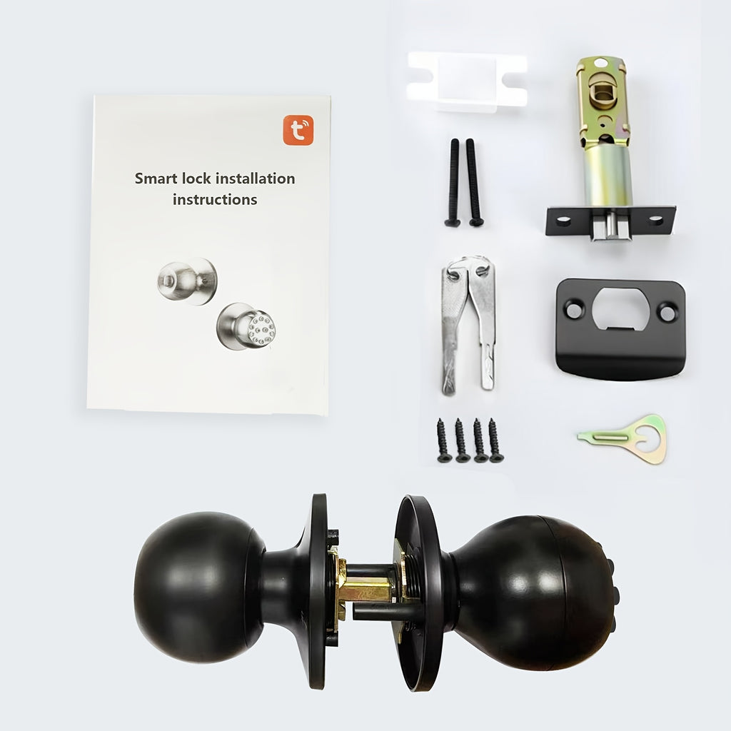 Keypad Door Knob Lock with Listed Keyless Entry, Mechanical Key Backup, Auto-Lock and Passage Mode, No App Required or Black Option Labels