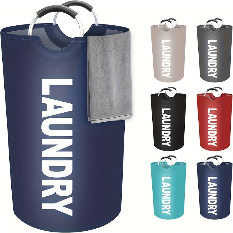 Foldable Laundry Basket with Padded Carry Handles, Stand-Alone Clothes Hamper in Six Colors for Bedroom and Laundry Room Organization
