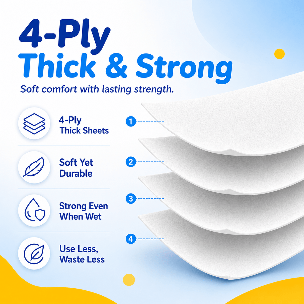 4-Ply Toilet Paper by Spring Touch, Individually Wrapped Unscented Bathroom Tissue Made with 100% Virgin Wood Pulp in 10, 20, 30 or 60 Roll Packs