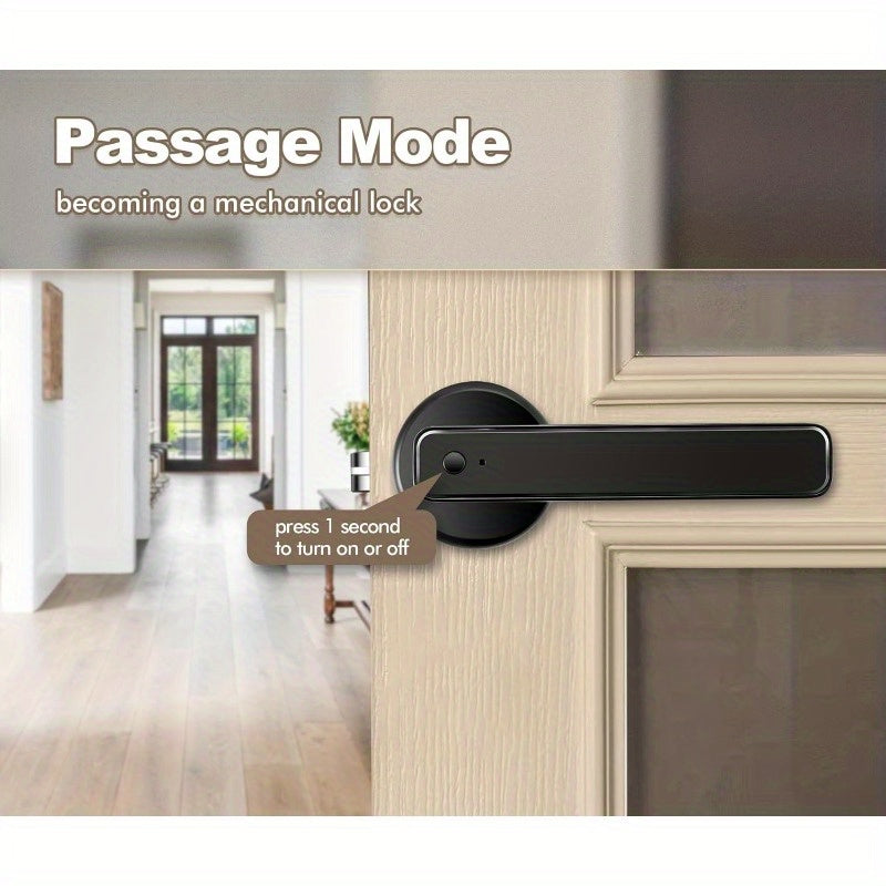5-in-1 Fingerprint Door Knob Lock with Keypad and Smart Life Access, Two IC Cards and Two Keys, Single-Row or Double-Row Options for Compatible Interior Doors