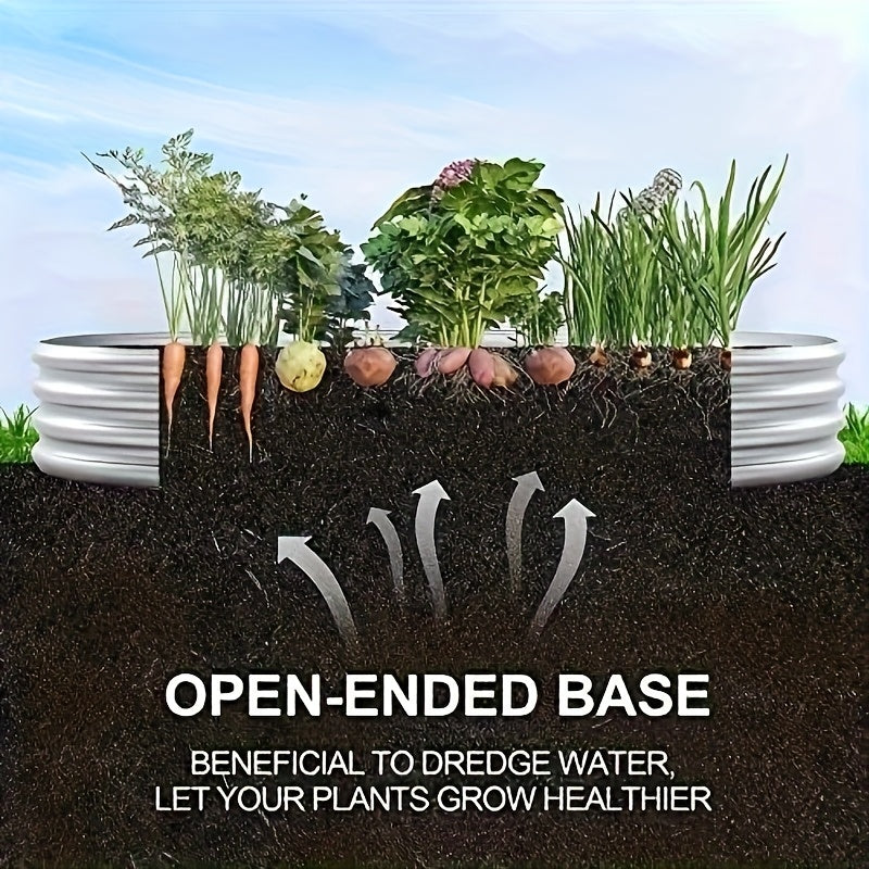Outdoor Galvanized Raised Garden Bed, Metal Planter with 2x2x1ft Single and 4x2x1ft One-, Two- or Four-Bed Options for Vegetables, Herbs and Flowers