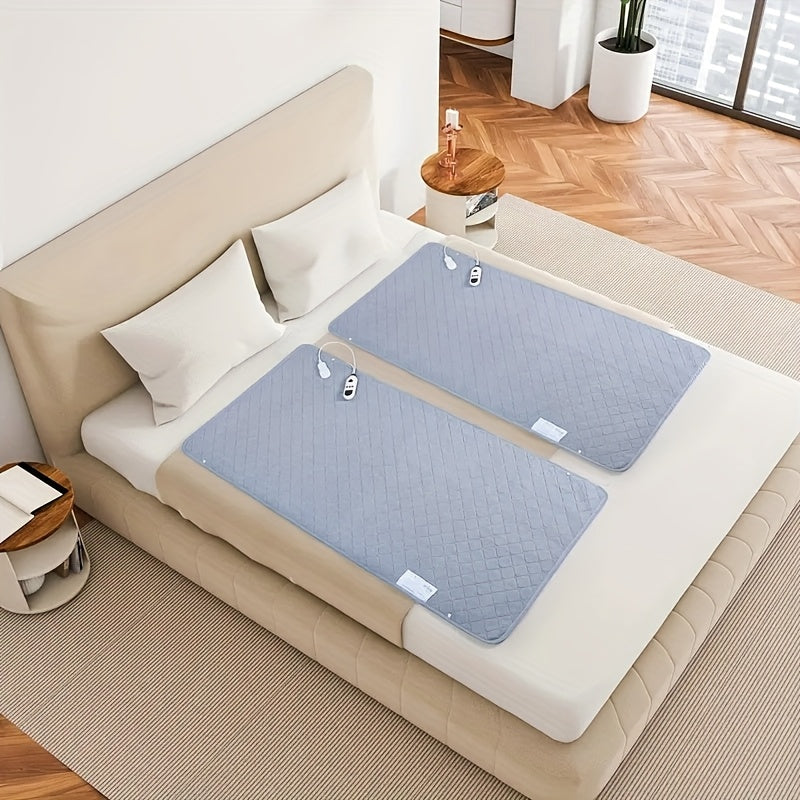 Large Electric Heating Mat in Brown, Firm-Texture Heated Pad with 9 Heat Levels, Remote Control and 1, 2, 4 or 6 Hour Timer for Home Warmth