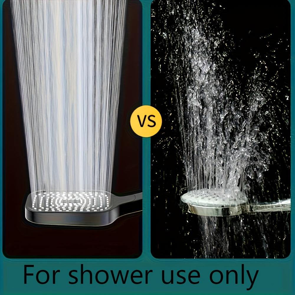 Square Rain-Style Shower Head with Three Water Flow Settings, Silvery Bathroom Shower Nozzle for Compatible Shower and Bathtub Plumbing Setups