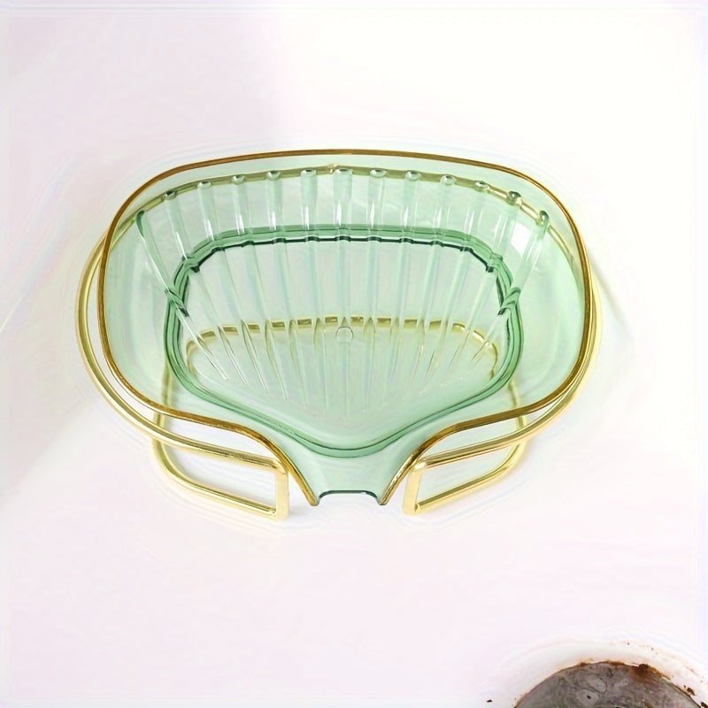Self-Draining Plastic Soap Dish, Single Bar Soap Holder in Amber, Emerald Green or Clear for Bathroom Wash Areas and Everyday Sink-Side Storage
