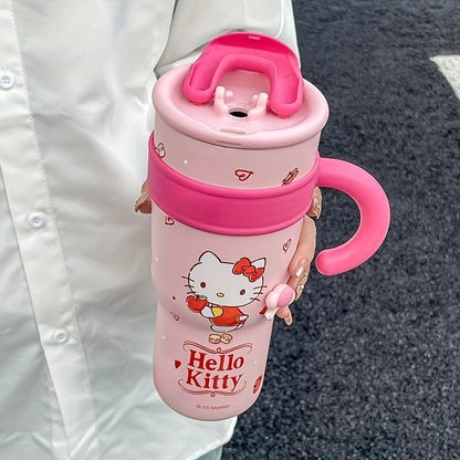 Hello Kitty Insulated Tumbler, Double-Wall 304 Stainless Steel Drinkware with 700ml and 1200ml Options and Named Character Styles for Hot and Cold Beverages
