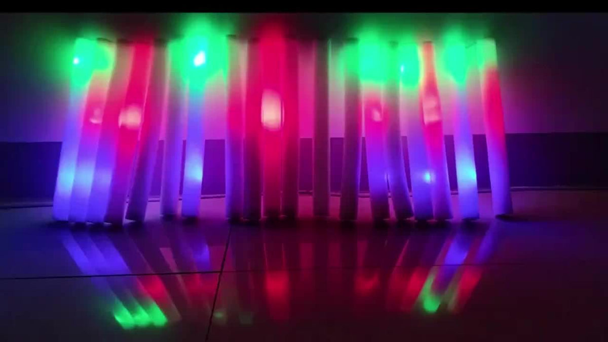 Bulk LED Foam Glow Sticks with Three Listed Flicker Modes, 30 or 50 Piece Party Favor Packs for Weddings, Birthdays, Concerts, Christmas and New Year Celebrations