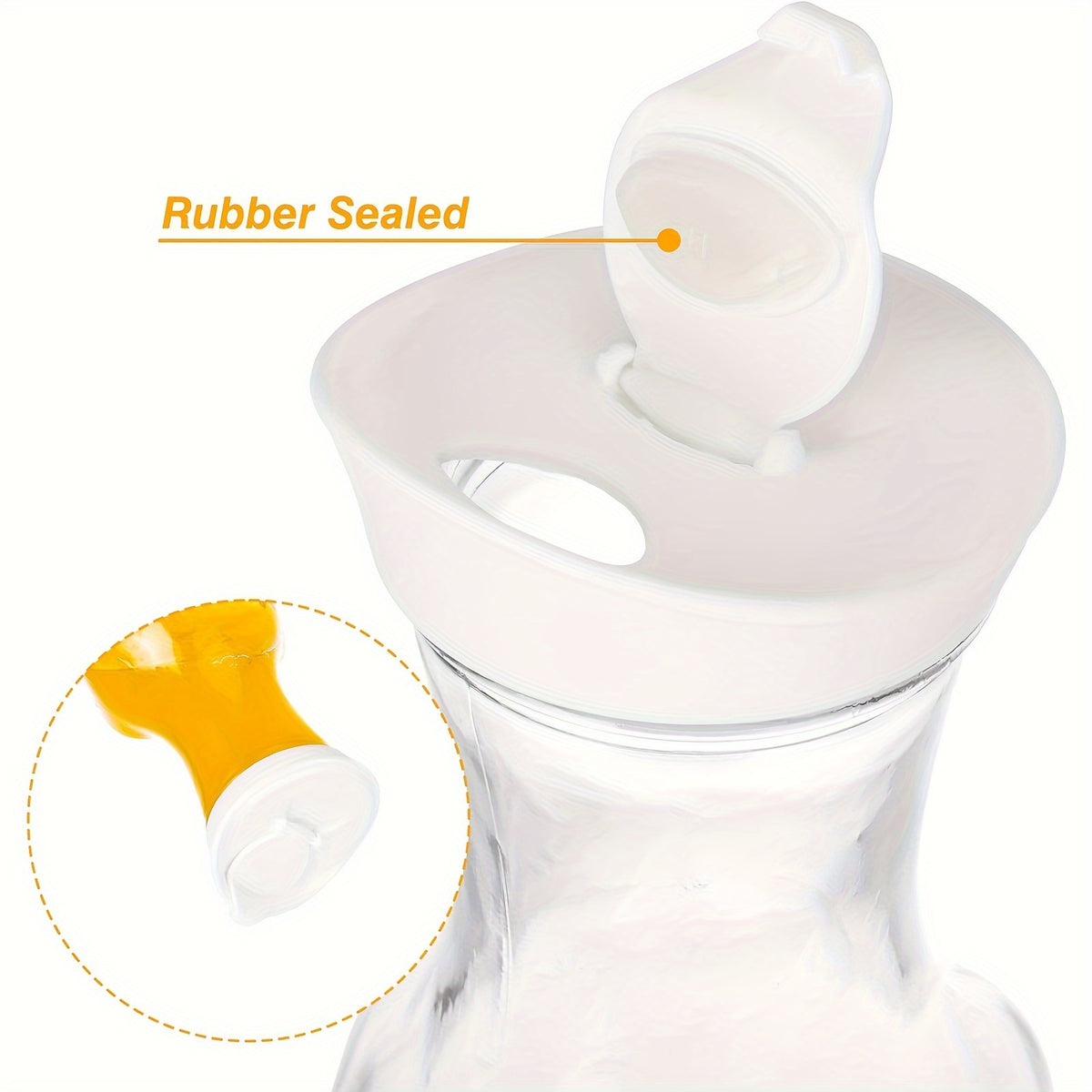 Glass Carafes with Lids, Four 1.5-Liter Beverage Serving Vessels for Iced Tea, Milk and Cold Brew Coffee at Family Meals, Weekend Brunches and Parties