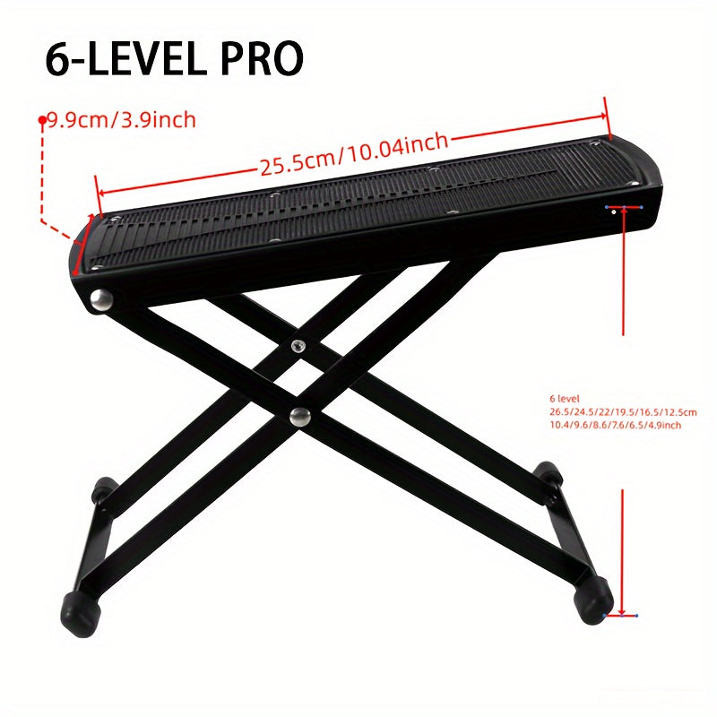 Pedicure Footrest Stand, Adjustable Foot Support with Four-Level or Six-Level Pro Model Labels for Adult Seated Nail Care and Shoe Dressing Routines