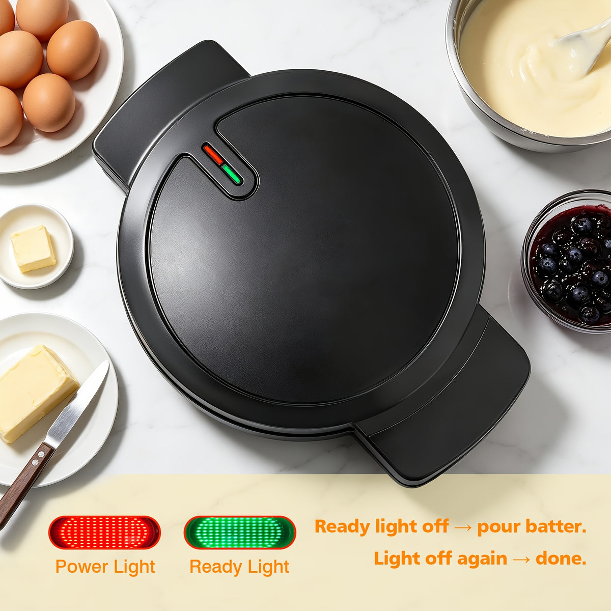 Heart-Shaped Waffle Maker 750W, Mini Nonstick Wafflera with Dual-Side Heating, Indicator Lights and Compact Space Saving Design, Easy to Clean Breakfast, Brunch and Treat Maker for Kids, Couples and Valentine's Day, Easy Gift