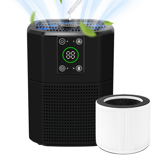 HEPA Air Purifier with Listed 3-in-1 Filtration, Quiet Operation and Aromatherapy Option, Black or White Air Cleaner for Bedroom and Home Office