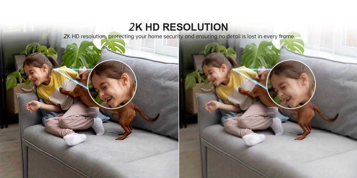 Alarm Clock Security Camera with 2K Video, Dual-Band 2.4GHz and 5GHz WiFi, Color Night Vision, Motion Detection and Two-Way Talk, Battery or USB Power