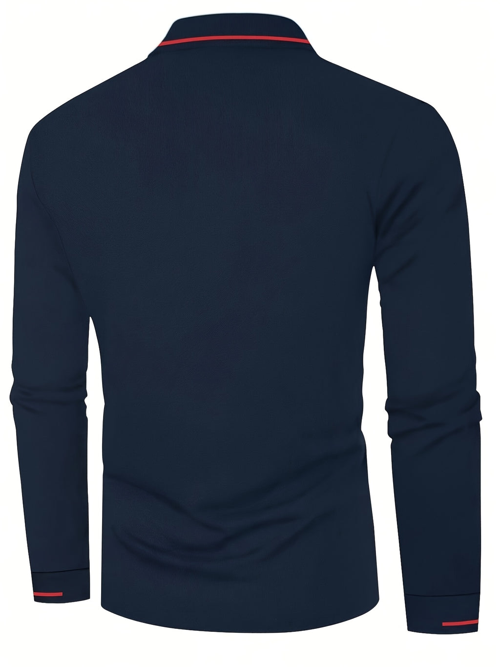 Men's Long Sleeve Polo Shirt, 100% Polyester with Slight Stretch, Regular Fit and Rib-Knit Details for Casual Golf and Spring-Fall Outfits