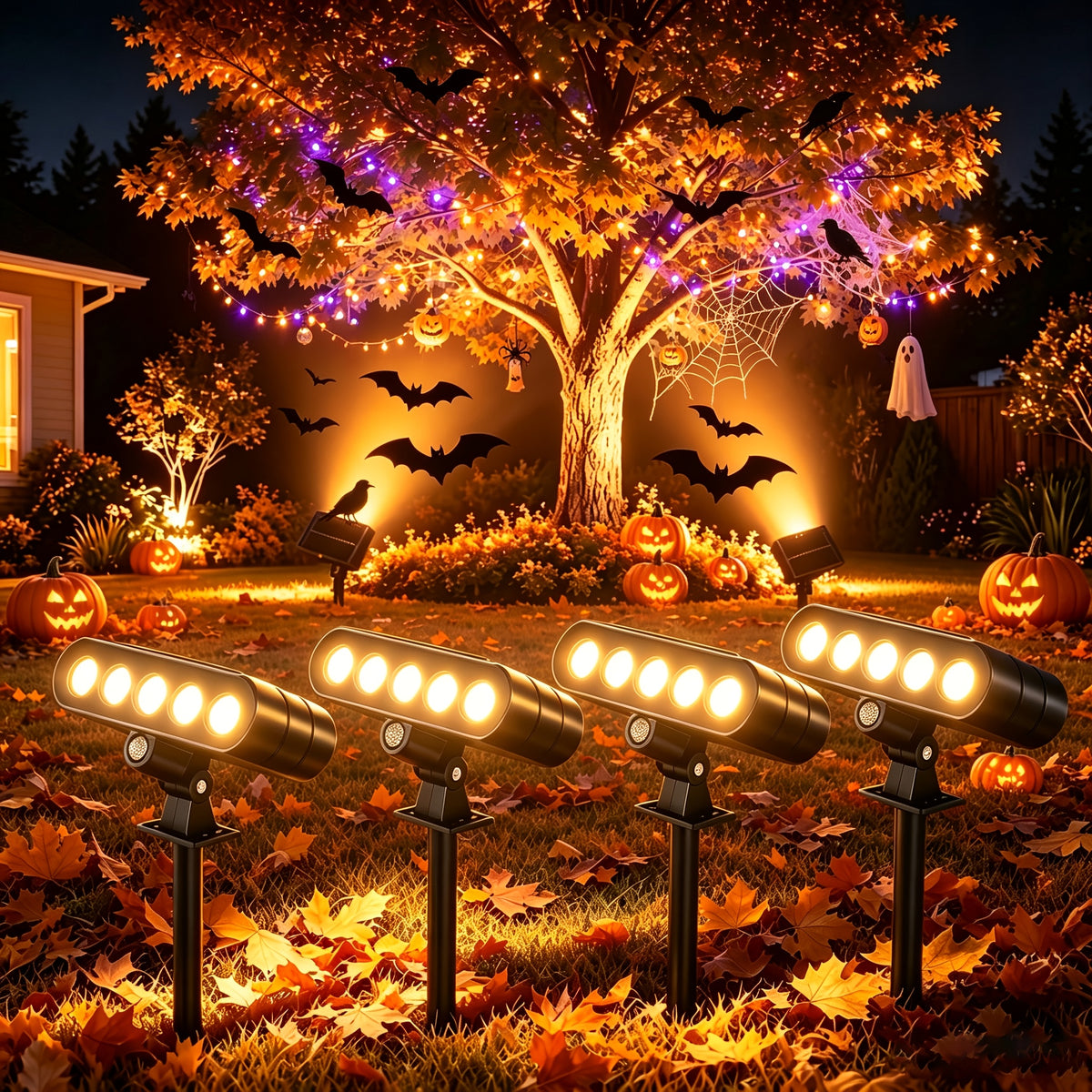 Solar Garden Accent Lights, Outdoor LED Landscape Spotlights with IP44 Rating, Warm White, Cool White or Colored Options for Patio and Holiday Decor