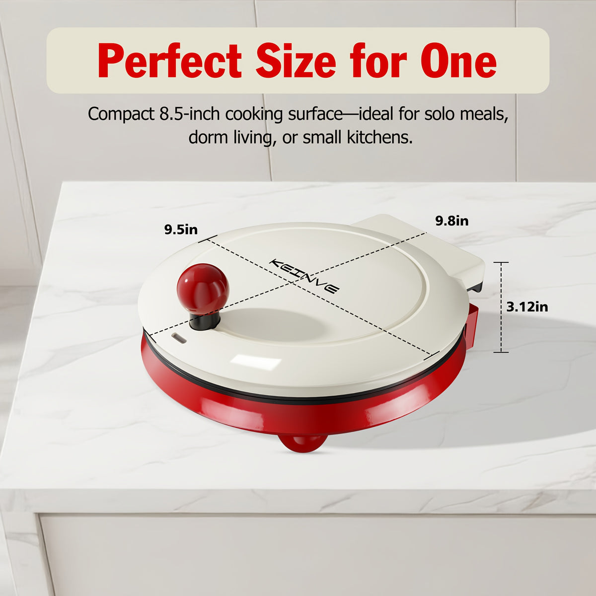 Electric Pizza Maker and Grill with 12-Inch Black or 8.5-Inch Red and Yellow Options for Home Quesadillas, Sandwiches and Vegetable Meal Preparation