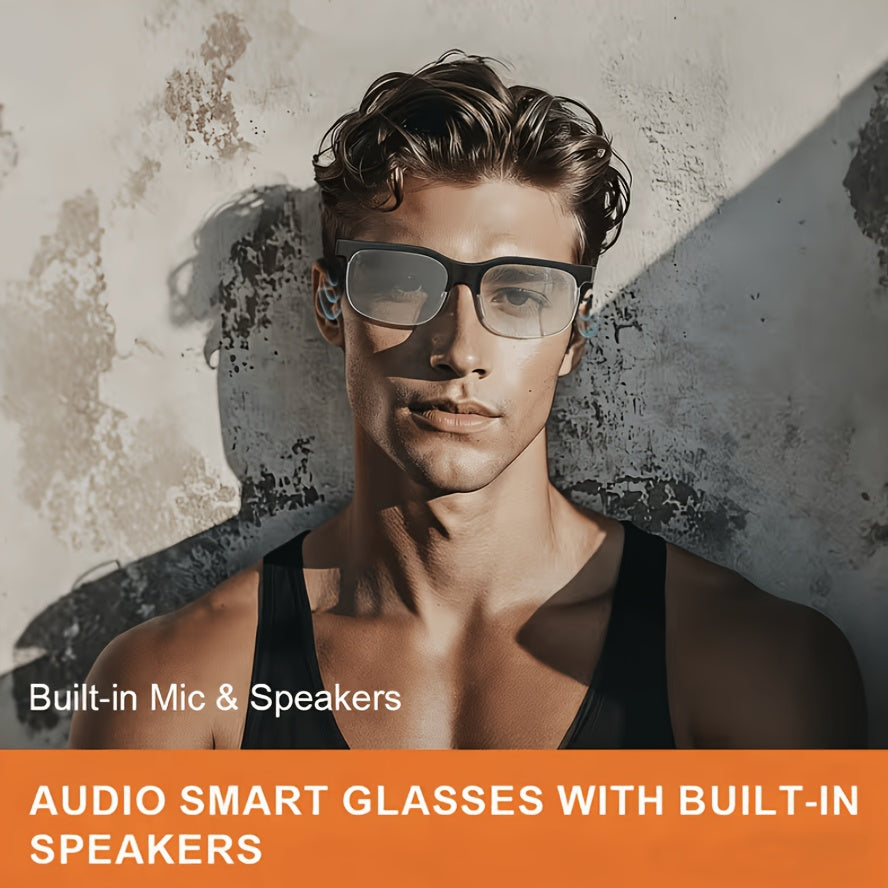 Half-Frame Smart Audio Glasses with Wireless Calling, Listed Translation Assistance and Blue, White, Black or Pink Options for Everyday Wear and Travel