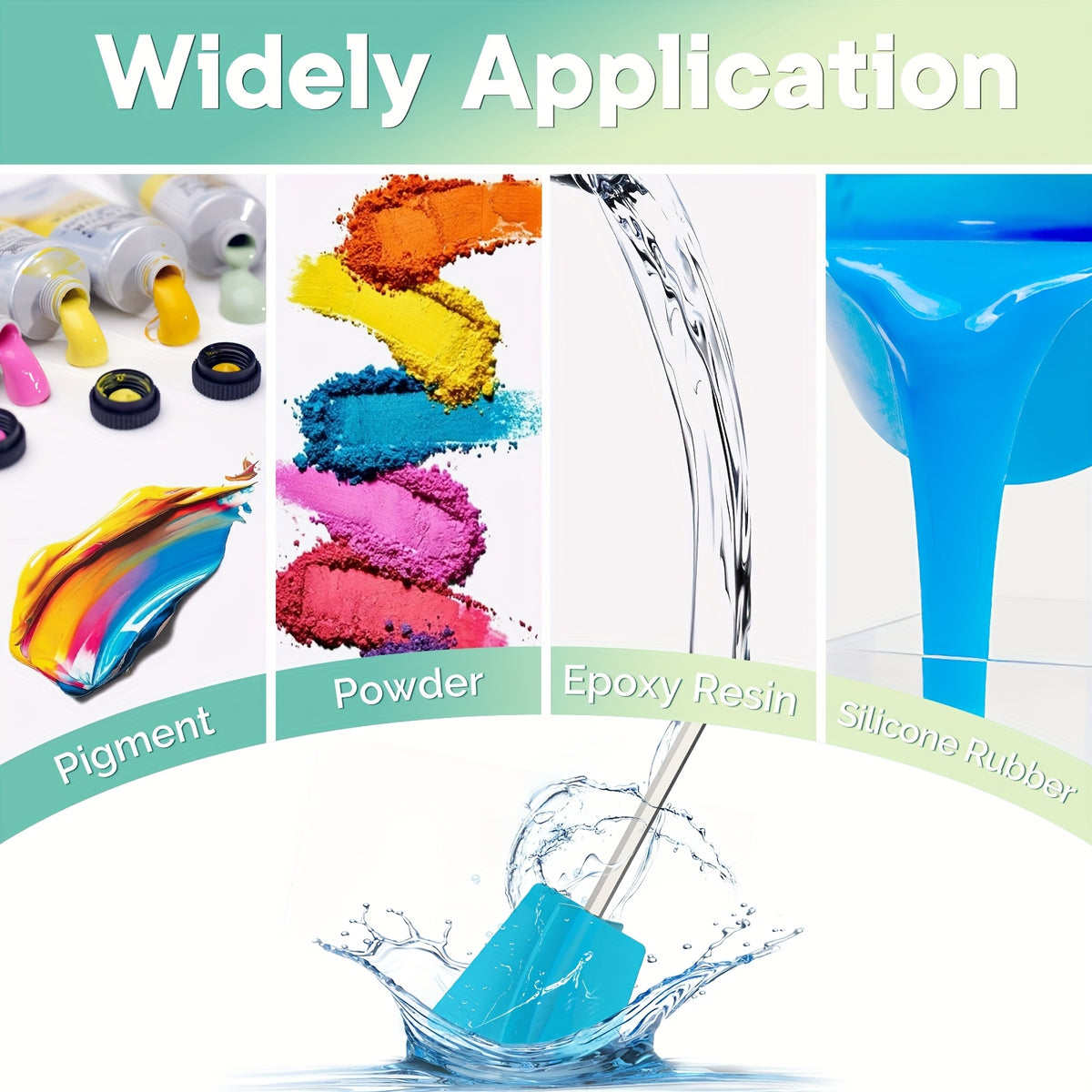 Electric Epoxy Resin Mixer by JANCHUN, Sky Blue Handheld Craft Mixing Tool with Four Reusable Paddles, Two Stirring Sticks and USB Charging Cord for Compatible Resin Projects